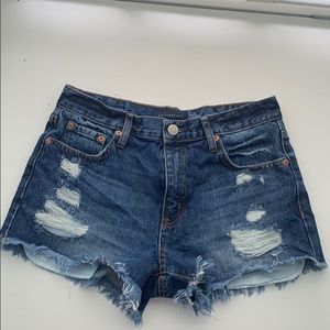 Aéropostale Ripped Blue Jean Shorts